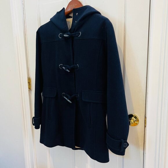 Pendleton Women's Wool Striped Interior Toggle Jacket Coat Size M Navy Blue - Picture 16 of 16